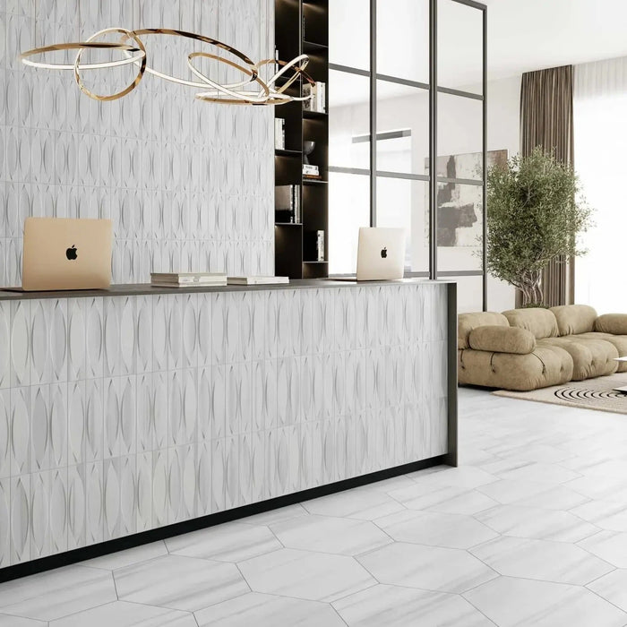 Gresie faianta hexagonala dolomite  56 x 48,5 cm made in spania