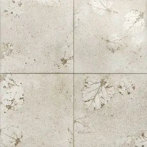 Gresie Porțelanată LEAF 44x44cm - Design Wabi-Sabi cu Textură Ciment și Frunze