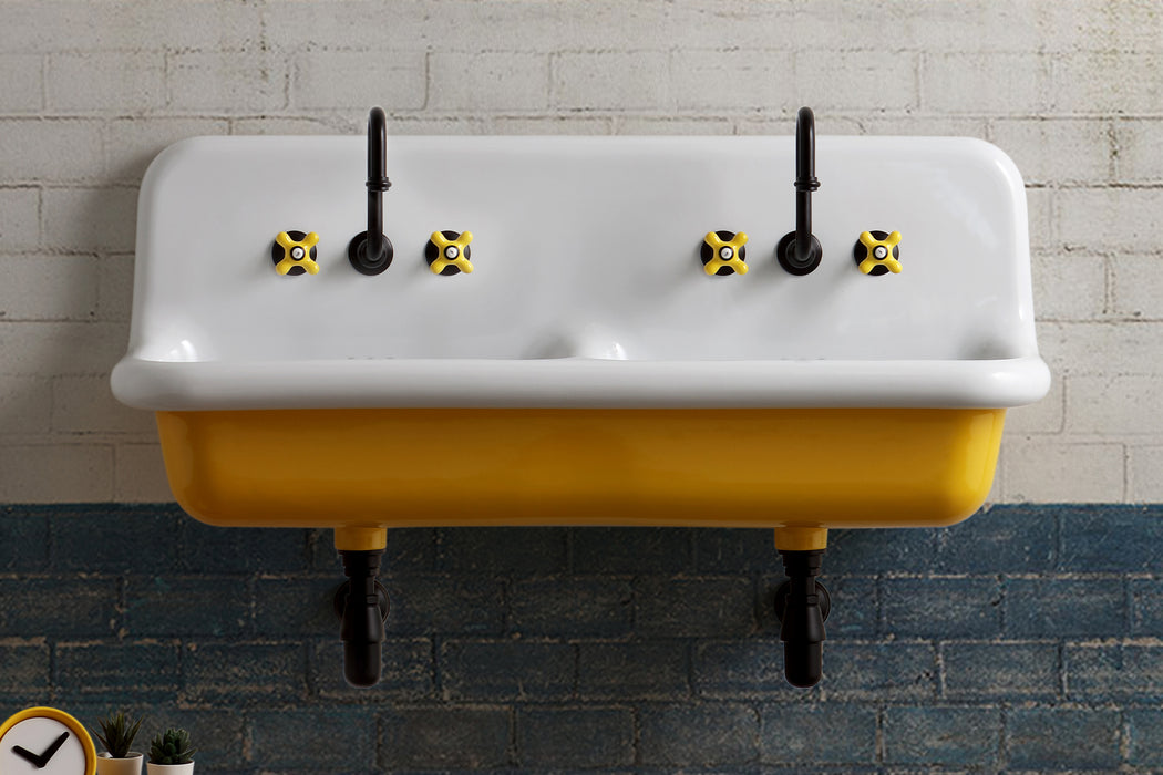 True Lavoar suspendat alb/galben Italia 120x42x52,5cm