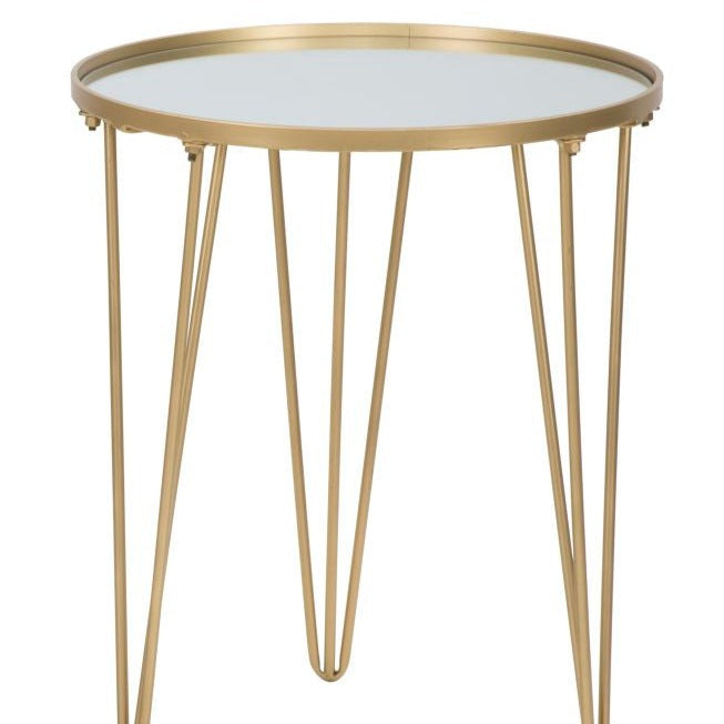Masă Cafea Glam Gold cu Blat Oglindă Ø 40x49cm | Design Auriu Strălucitor | Living Modern