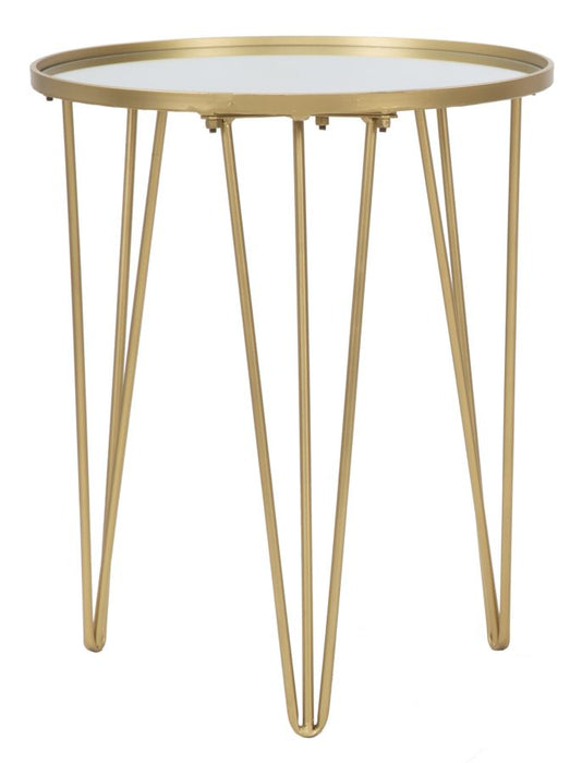 Masă Cafea Glam Gold cu Blat Oglindă Ø 40x49cm | Design Auriu Strălucitor | Living Modern