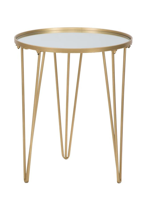 Masă Cafea Glam Gold cu Blat Oglindă Ø 40x49cm | Design Auriu Strălucitor | Living Modern