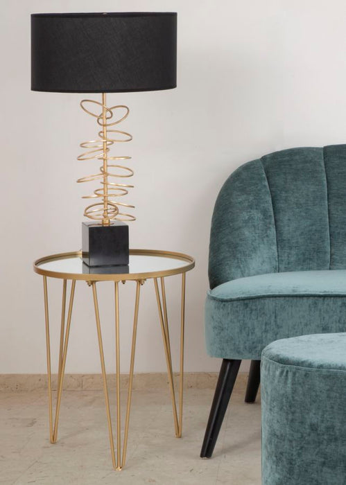 Masă Cafea Glam Gold cu Blat Oglindă Ø 40x49cm | Design Auriu Strălucitor | Living Modern