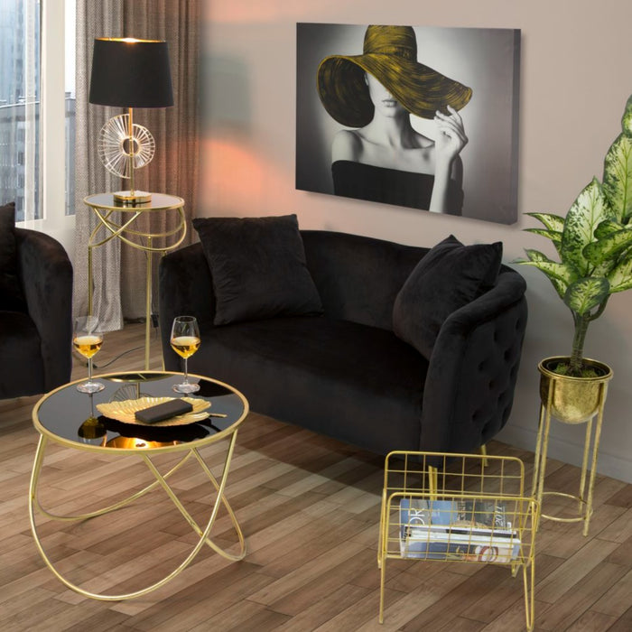 Canapea Bucarest Negra Cm 127X74X71