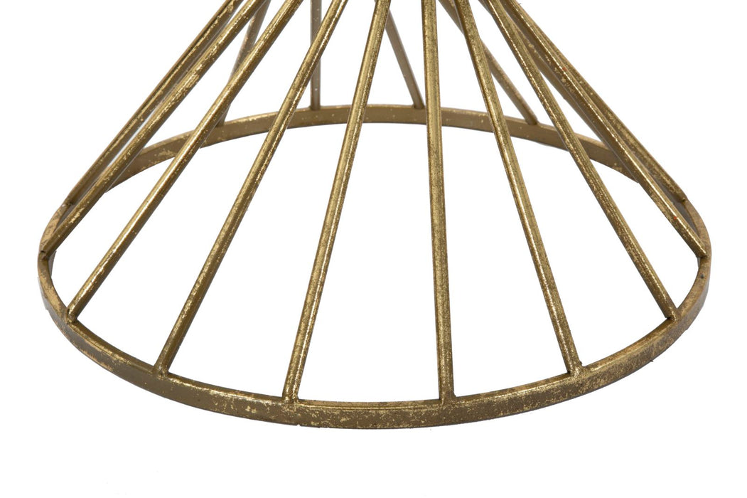 Măsuță Mică Hypnos Aurie Ø 42x50cm | Design Glam Luxos | Sticlă și Metal Premium