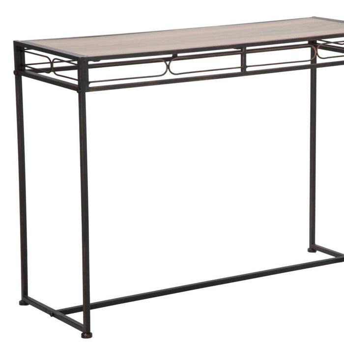 Consolă Essential Neagră 110x80x40cm | Design Industrial Simplu | Metal și Lemn Elegant