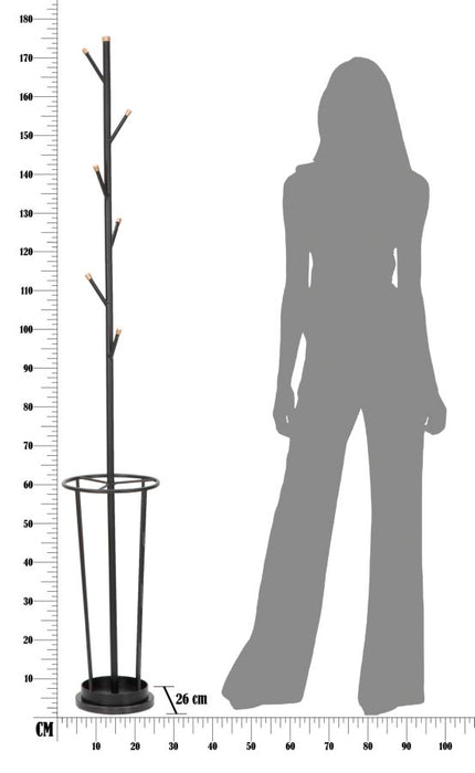 Cuier de haine Glam Black Ø 26X176cm