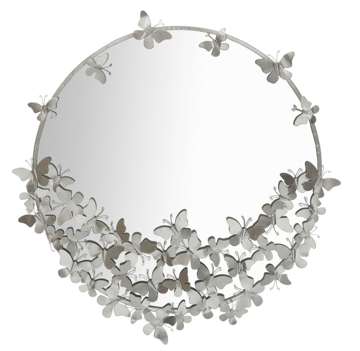Oglinda De Perete Fluture Rotunda Argintie Cm Ø 91X3X94
