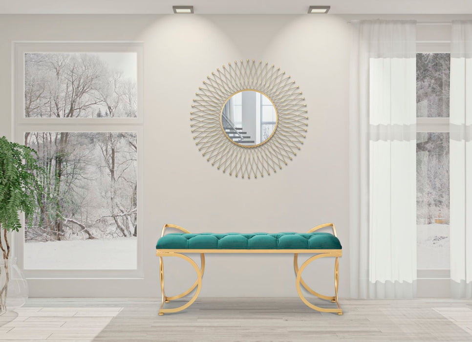 Bancheta glam luxy verde 105X37,5X51,5cm