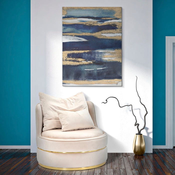 Fotoliu Paris Space Crema/Gold Cm Ø 84X72