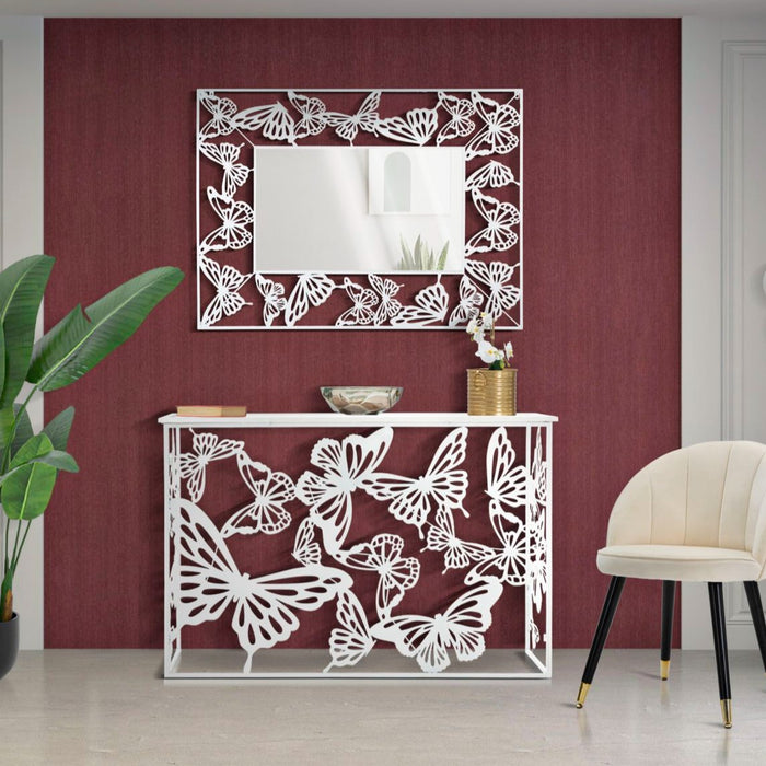 Oglinda De Perete Fluture Alb Cm 85X1X115