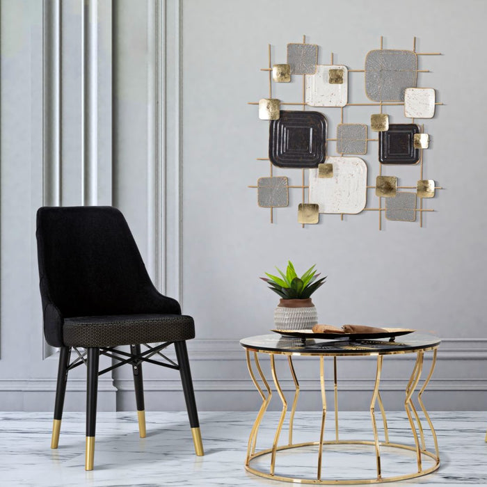 Set 2 Buc Scaune Venus Negru Cm 50X54X93