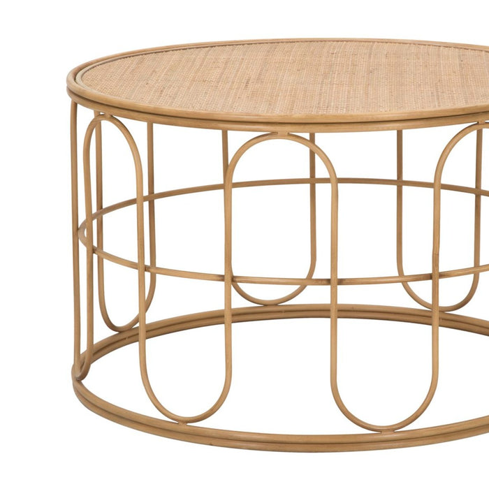 Masă Cafea Samui din Ratan Ø 80x50cm | Design Boho Chic Natural | Living Cald și Primitor