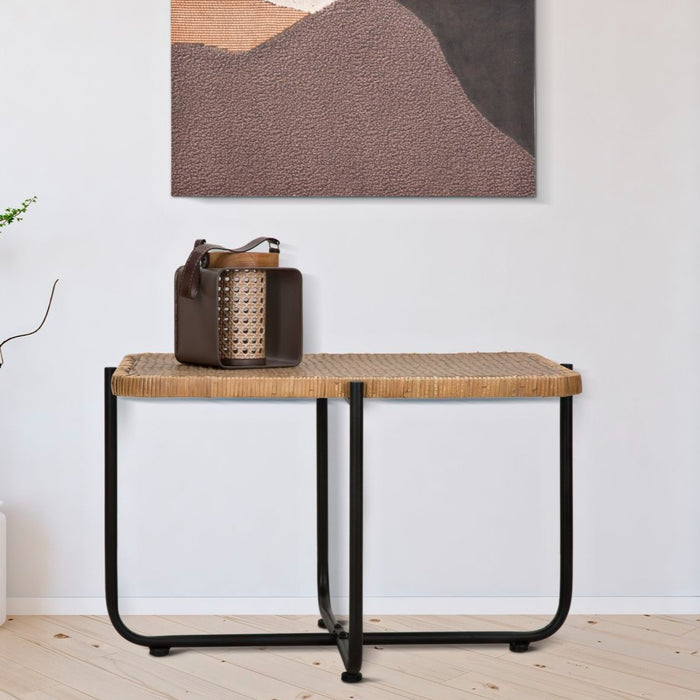 Măsuță Cafea Cebu din Ratan 75x55x46,5cm | Design Boho Chic Dreptunghiular | Living Modern