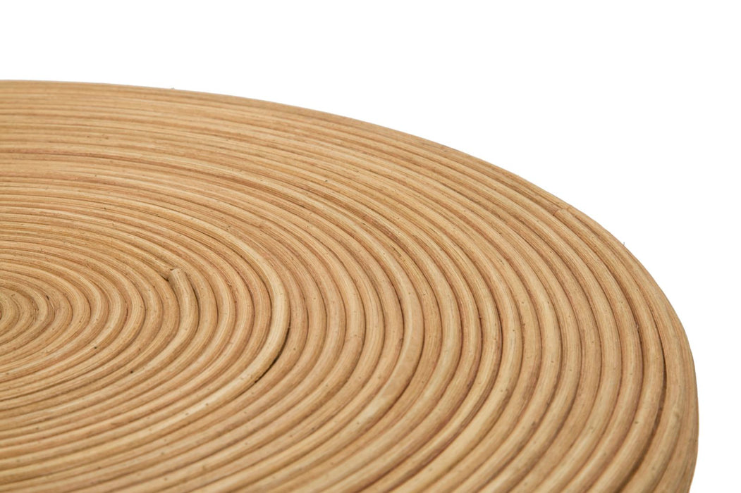 Măsuță Rotundă din Ratan Ø 48x56cm | Design Boho Chic Natural | Împletitură Artizanală