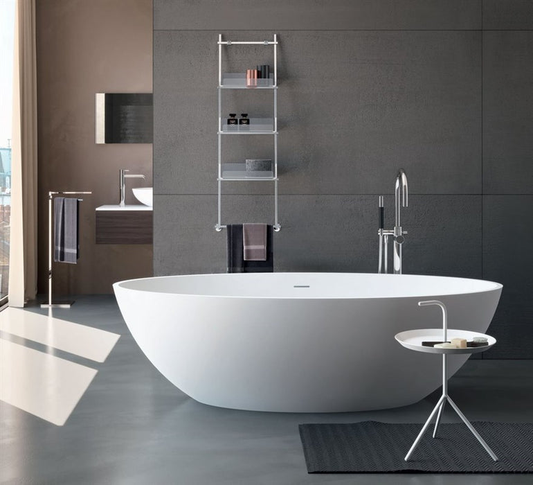 Cadă Freestanding CAREZZA Solid Surface Albă 180x85x52cm - Treesse Italy