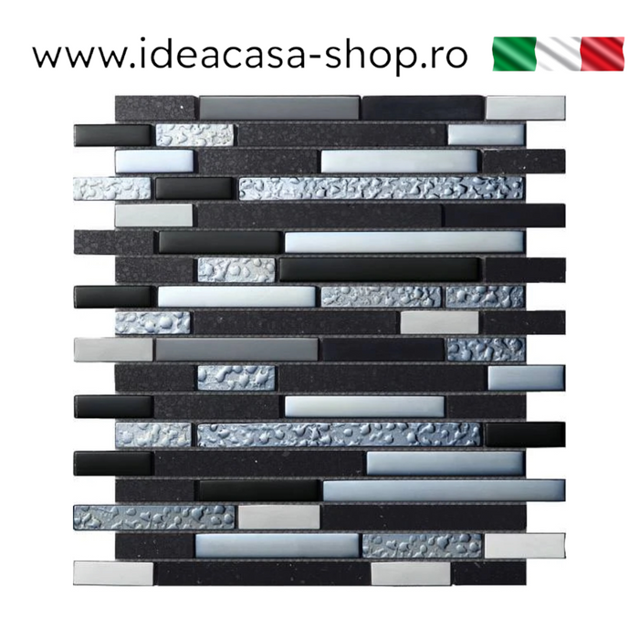 MOZAIC QUARTZ NEGRU 27.5X30CM