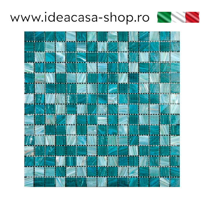 Mozaic decorativ Home Multi Teal 32,7×32,7 cm nuanțe verde și turcoaz