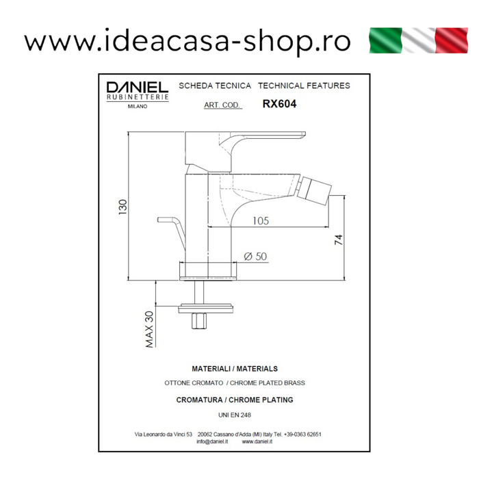 Baterie bideu made in italy reflex rx604
