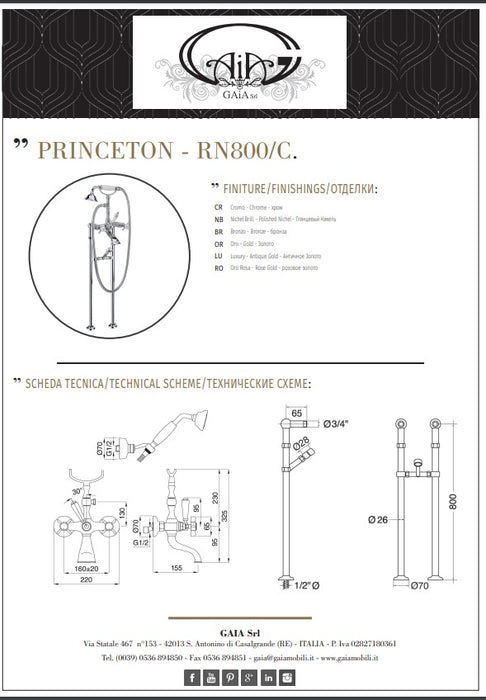 Baterie cada pardoseala princeton rn8400/c made in italia