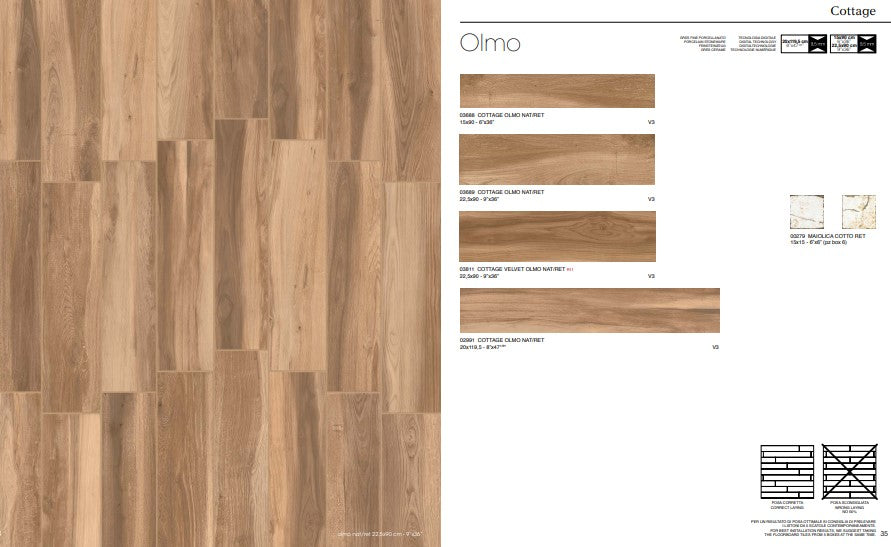 Gresie cottage olmo 15X90cm made in italia