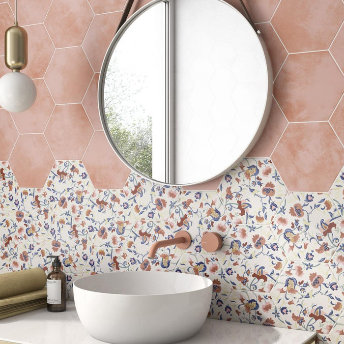 Gresie faianta hexagonala agatha 21 carrusel 19.8x22.8 cm made in spania