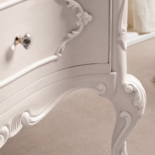 Mobilier Baie Clasic Anastasia 132cm Alb - Lemn Masiv & Marmură - Gaia Mobili Italia