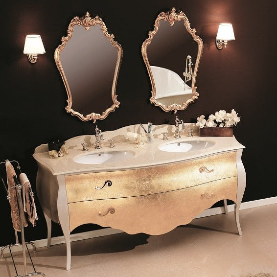 Mobilier baie clasic Seta foglie oro 175x62cm Gaia Mobili Italy