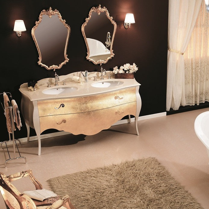Mobilier baie clasic Seta foglie oro 175x62cm Gaia Mobili Italy