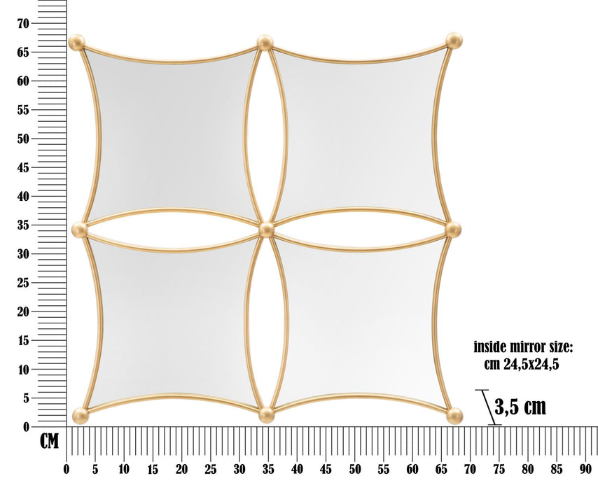 Oglinda De Perete aurie Jale 68 x 68 x 3.5 cm