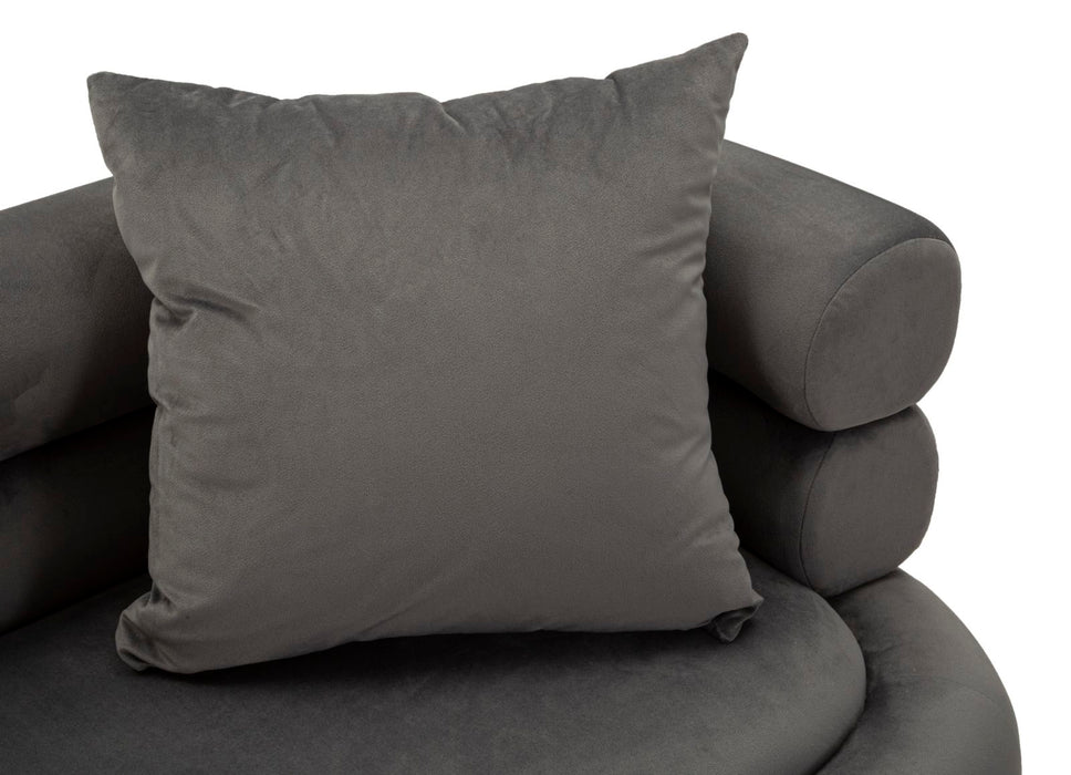 Canapea Silvery 2 Locuri Catifea gri cu Picioare silver – Stil Glam