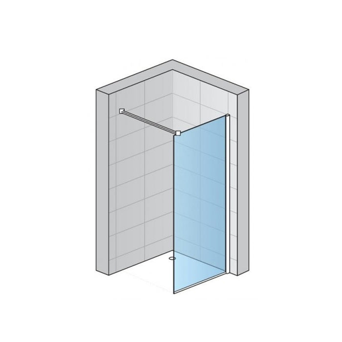 Paravan Duș Walk-In Sanswiss Easy | 100×200 cm | Sticlă 8mm | Profil Crom Lucios