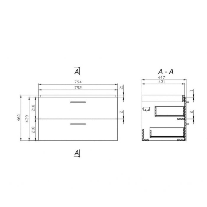 Set mobilier suspendat si lavoar Lara 80x45cm nuc