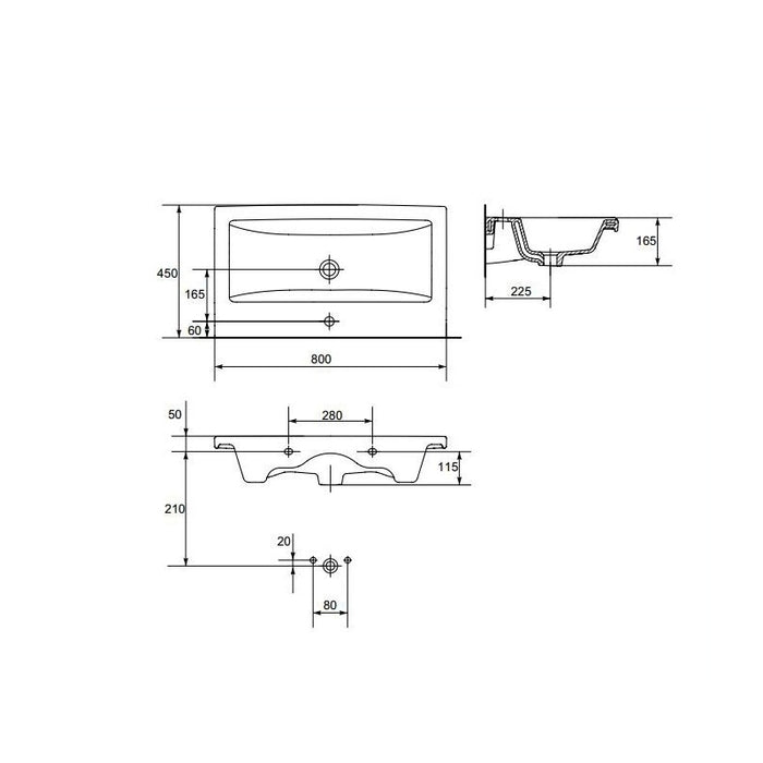 Set mobilier suspendat si lavoar Lara 80x45cm nuc