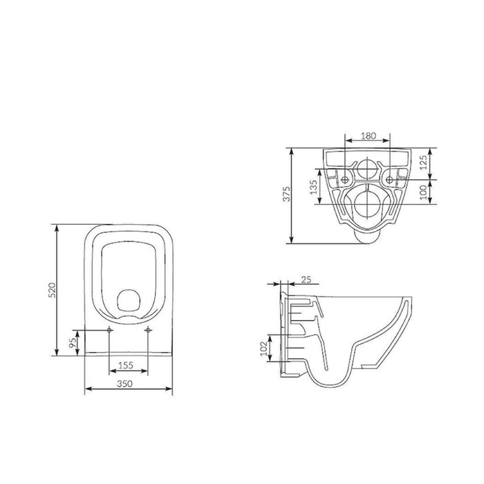 Crea Vas wc suspendat cu capac soft close