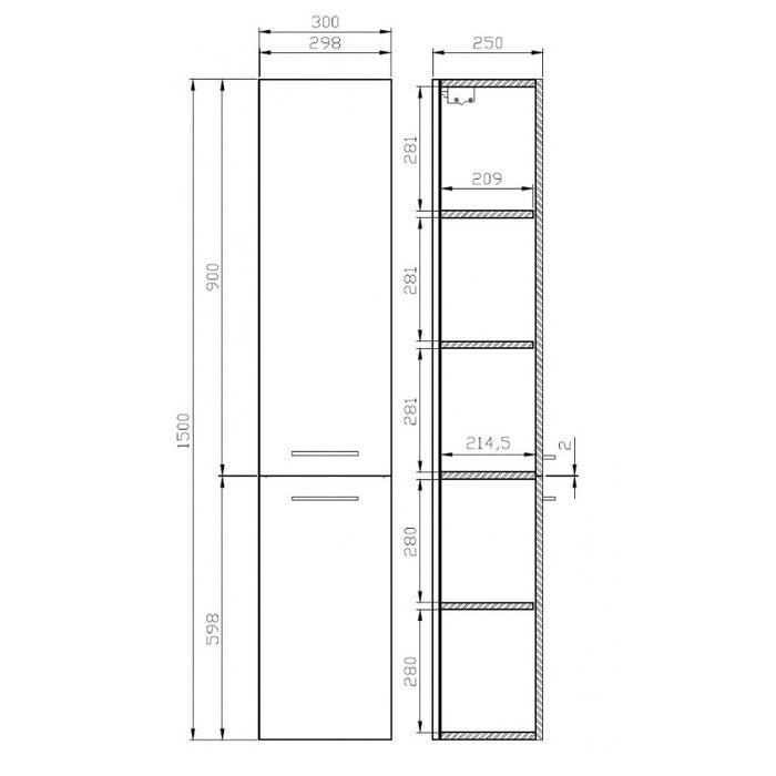 Dulap cu 2 usi Lara 150 cm, nuc