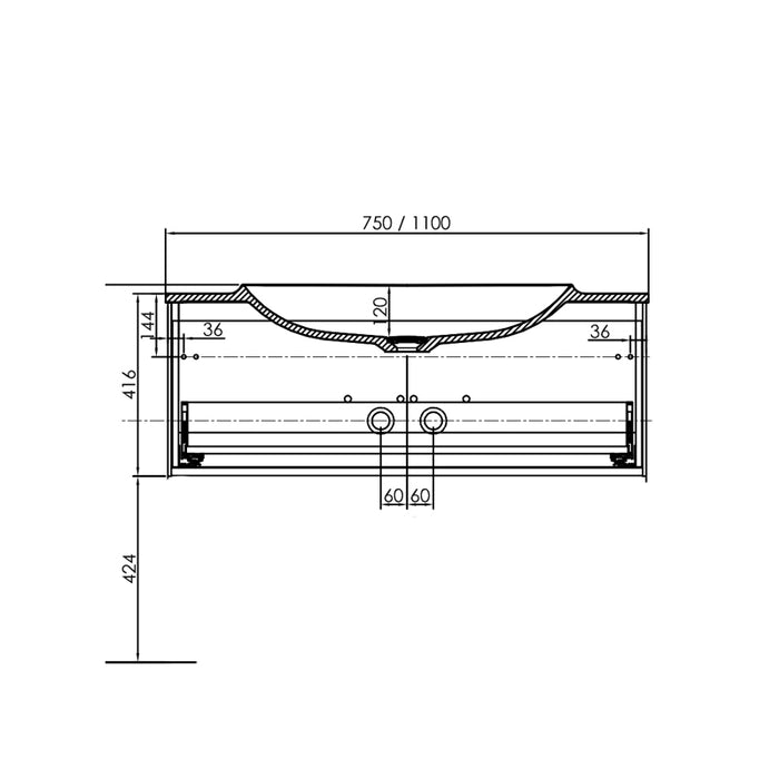 Set mobilier suspendat si lavoar Pandora 75x54cm alb