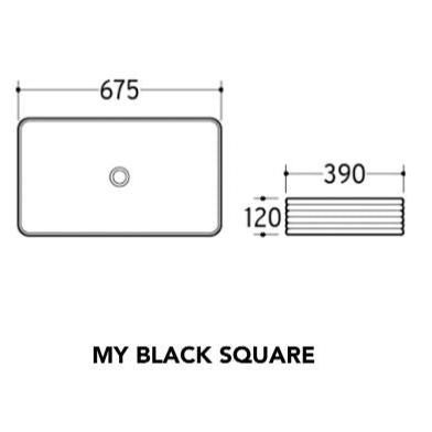 BLACK SQUARE lavoar dreptunghiular negru