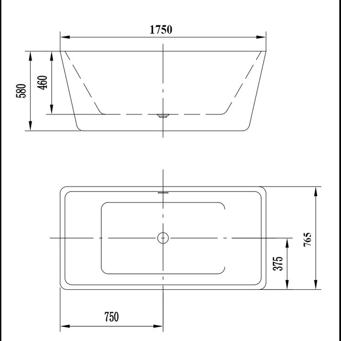 Cada freestanding Quadro 175cm