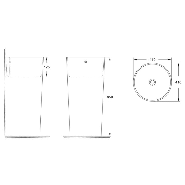 ATHOS lavoar freestanding alb  rotund