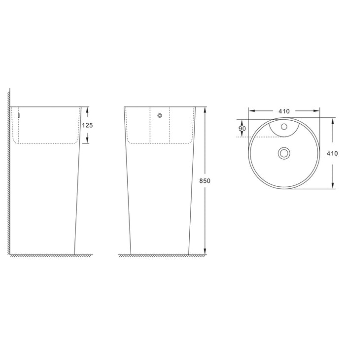 PORTHOS lavoar freestanding alb