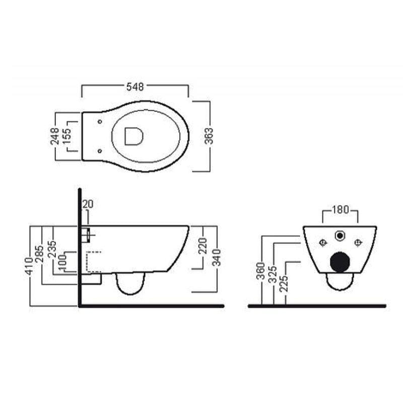 Vas WC Suspendat Nido | Ceramică Albă Lucioasă | Capac Soft Close