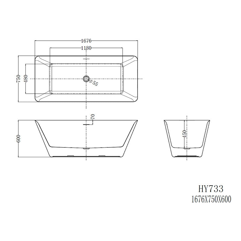 Cadă Freestanding Peru 170cm - Acril Sanitar Premium, Albă