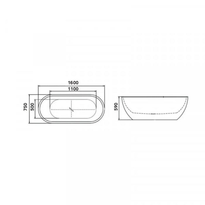 Cada freestanding Aura 160cm