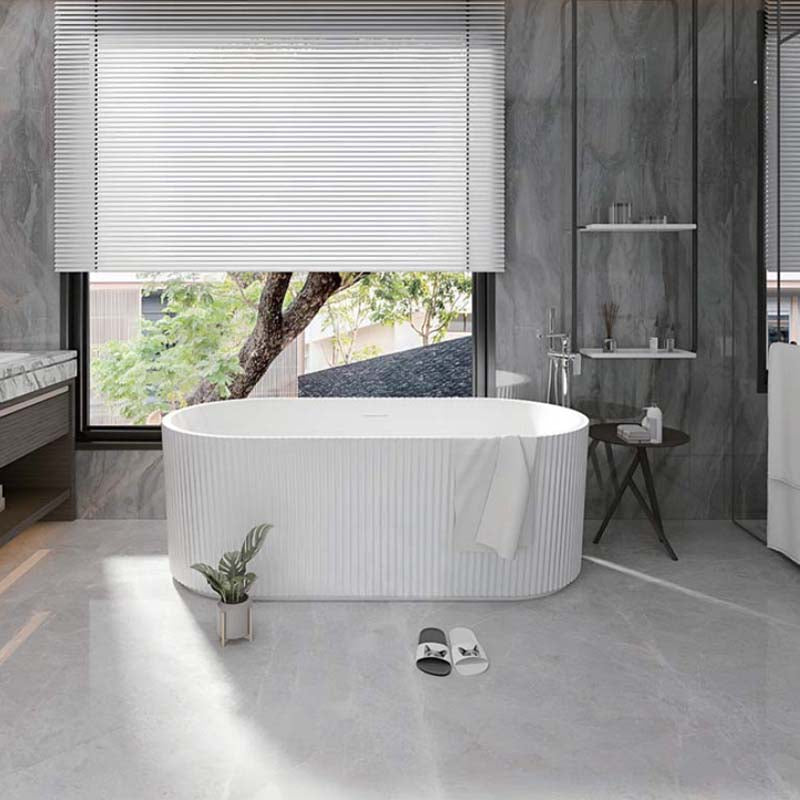 Cadă Freestanding Ovală Salome Rifle 170x80 cm - Acril Sanitar Premium Alb
