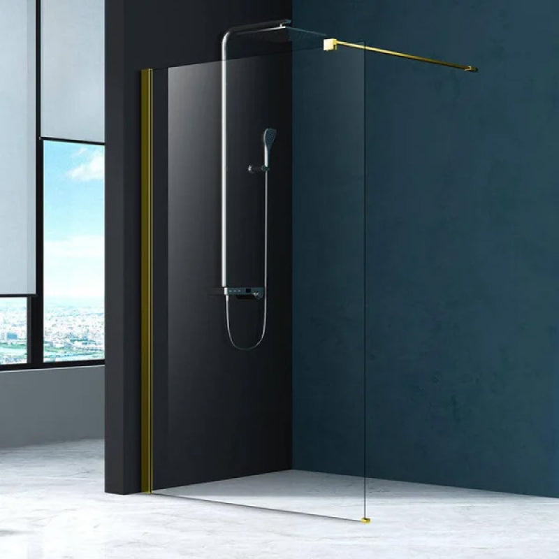 Paravan Duș Walk-In Sanswiss 120×200 cm – Sticlă 8mm, Profil Auriu Periat