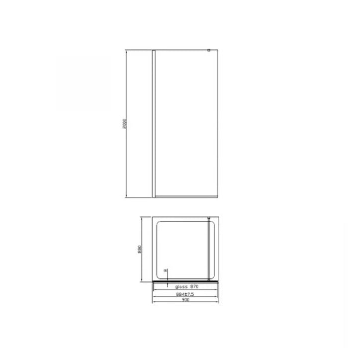 Paravan de dus walk-in sanswiss 120x200 cm auriu periat