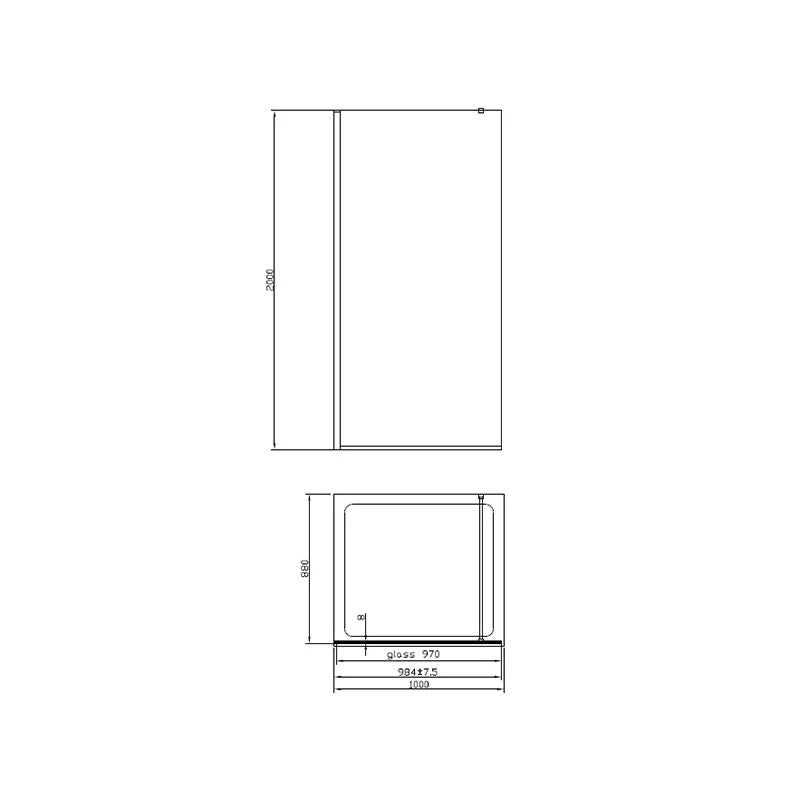 Paravan Duș Walk-In Foxy 100×200 cm – Sticlă Securizată 8mm, Profil Negru Mat