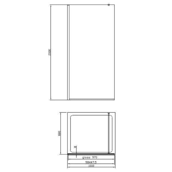 Paravan de dus walk-in foxy 80x200 cm, negru