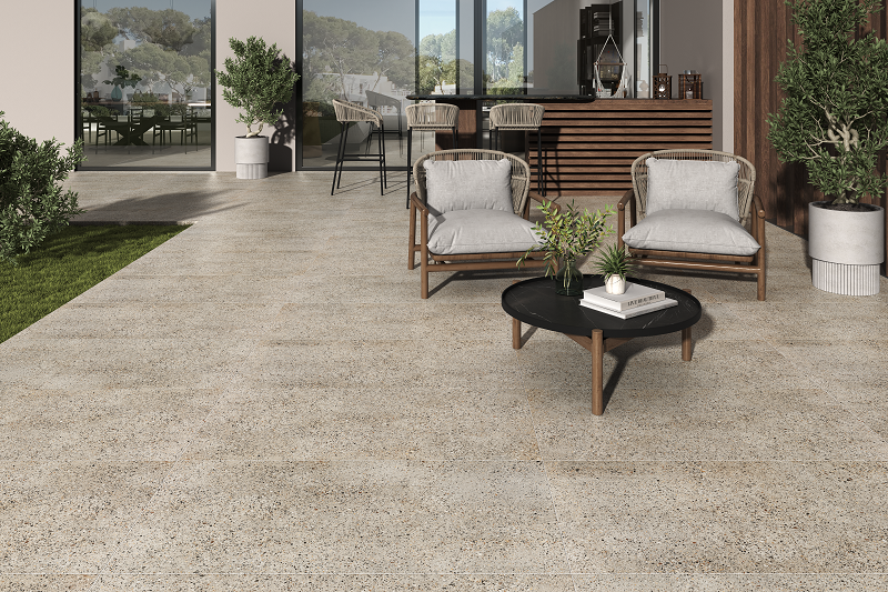 Gresie porțelanată Terrazzo Multi 60 × 120 cm, aspect marmură – Intermatex